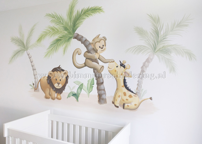 babykamer dieren muur