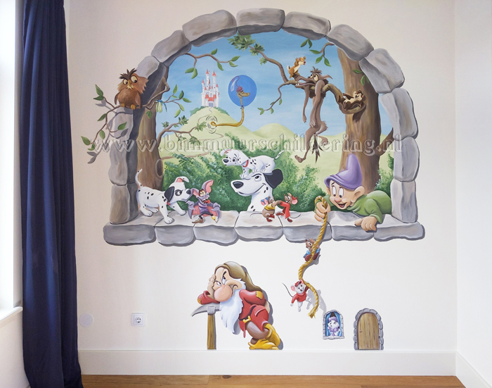 disney muurschildering raam disney muurschildering raam