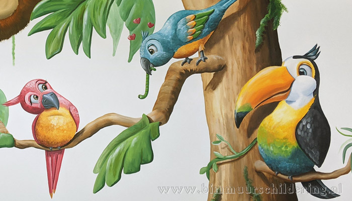 jungle kinderkamer muurschildering