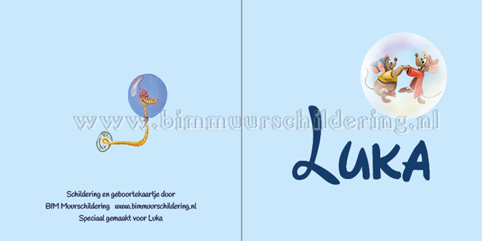 Disney geboortekaart voorkant