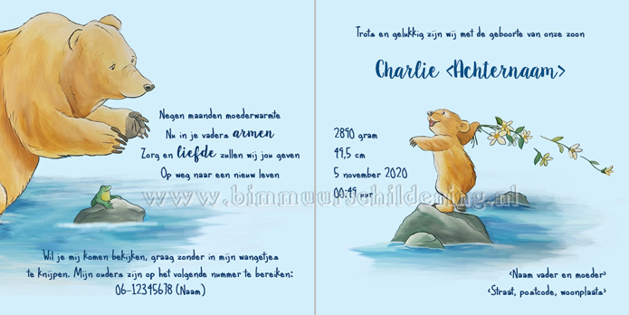 beer geboortekaartje jongetje