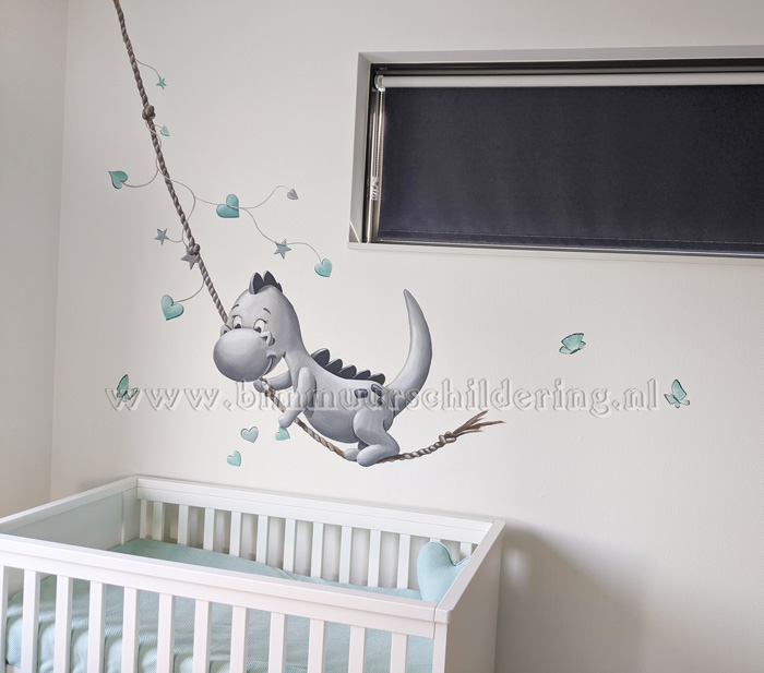 geboortekaartje van muurschildering