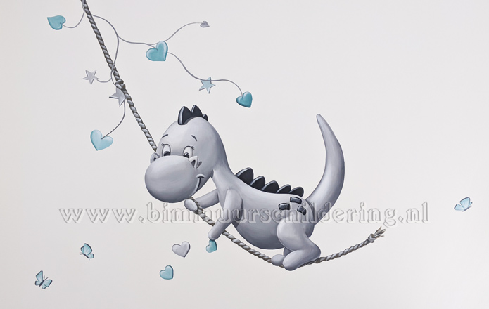 muurschildering draakje dirk