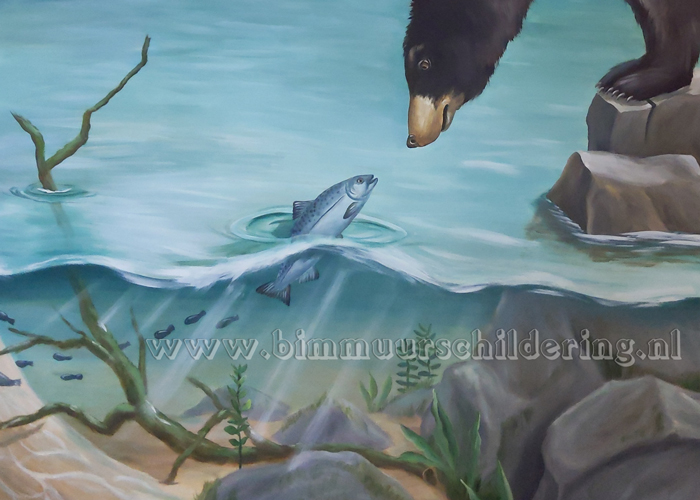 muurschildering landschap onderwater