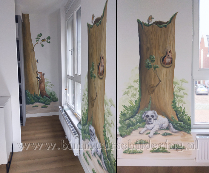 bos kinderkamer muurschildering