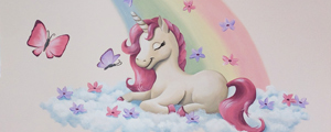 unicorn regenboog muurschildering meisjeskamer unicorn regenboog muurschildering meisjeskamer