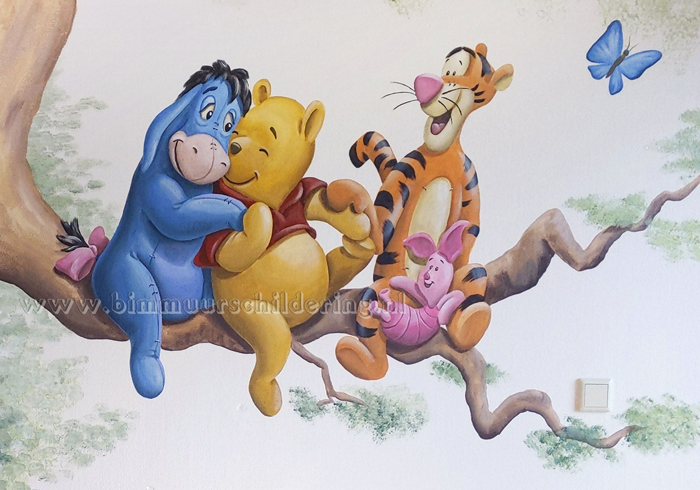 winnie de poeh op een rij muurschildering winnie de poeh op een rij muurschildering